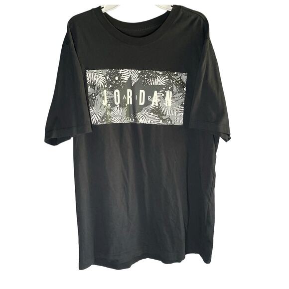 Jordan Air Logo Shirt (Size Large) Men's Black/Gray/Silver Graphic Print Style - Picture 1 of 10